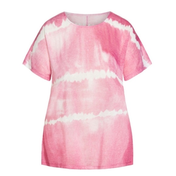 AVENUE 18W-28W Hot Pink Braylee Tie Dye Top AA05.8 - Picture 4 of 7